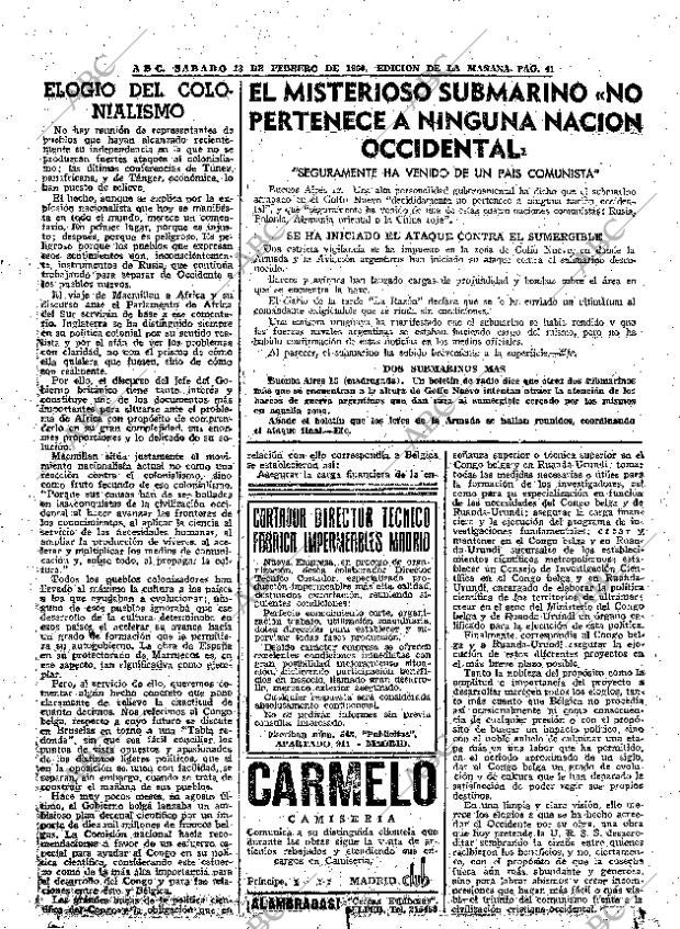ABC MADRID 13-02-1960 página 41
