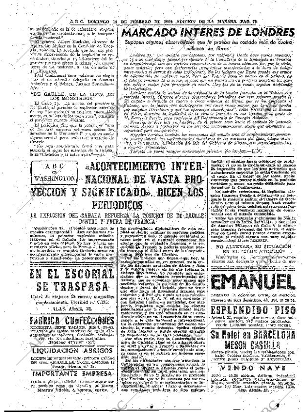 ABC MADRID 14-02-1960 página 70