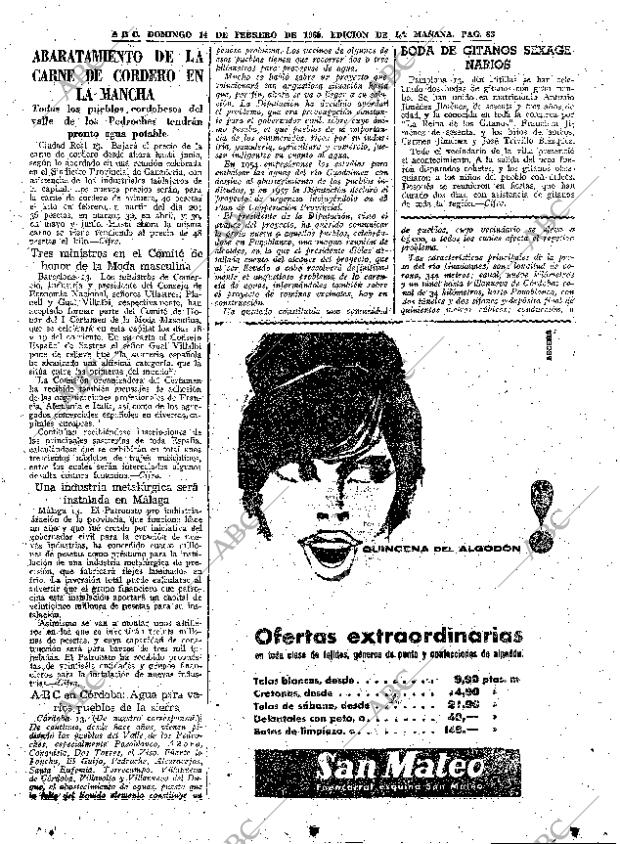 ABC MADRID 14-02-1960 página 83