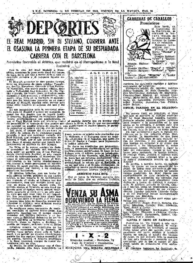 ABC MADRID 14-02-1960 página 91