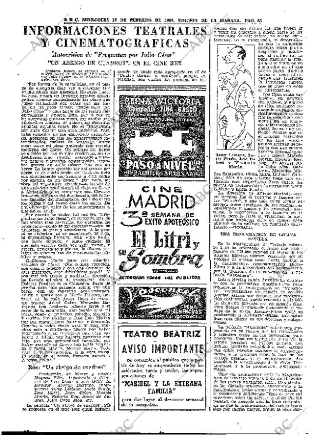 ABC MADRID 17-02-1960 página 63