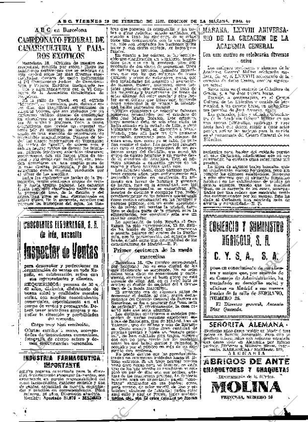 ABC MADRID 19-02-1960 página 40