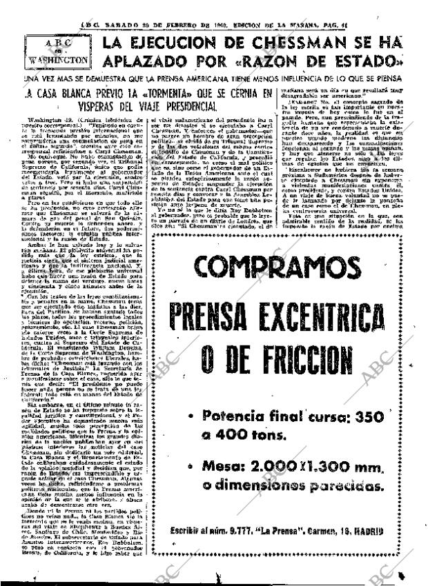 ABC MADRID 20-02-1960 página 41