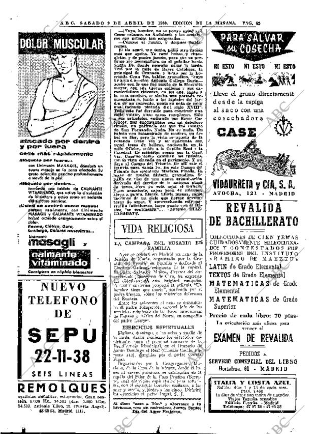 ABC MADRID 09-04-1960 página 62