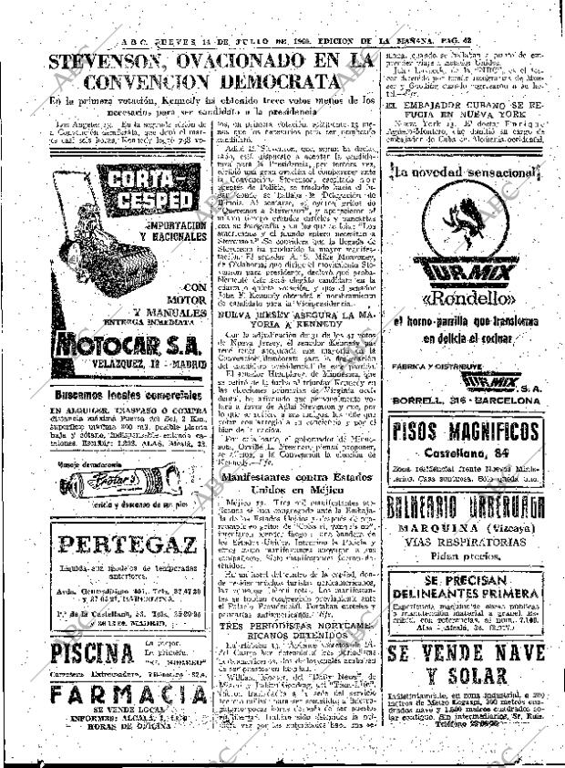 ABC MADRID 14-07-1960 página 42