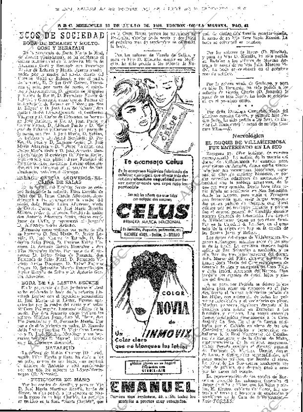 ABC MADRID 20-07-1960 página 41