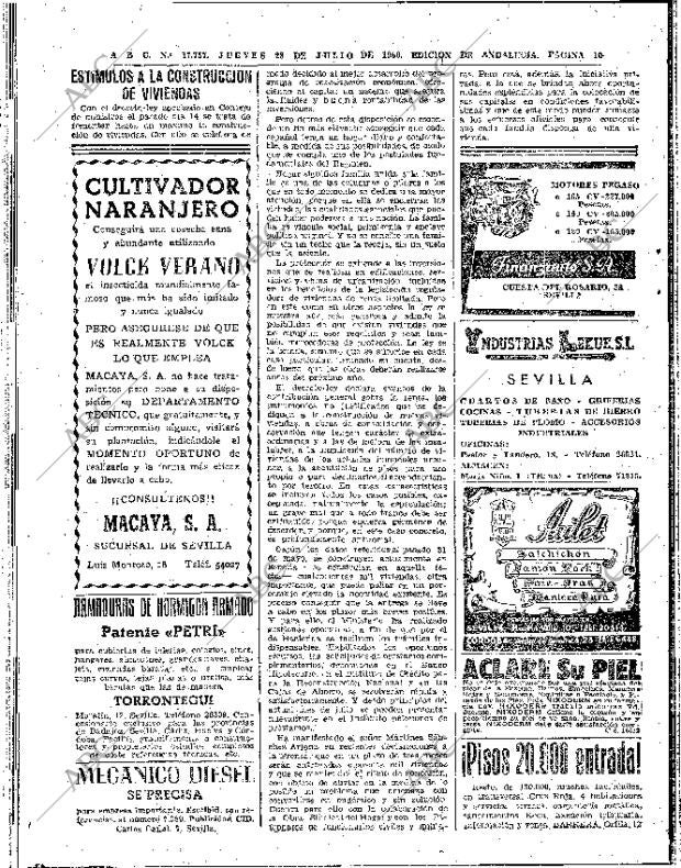 ABC SEVILLA 28-07-1960 página 10