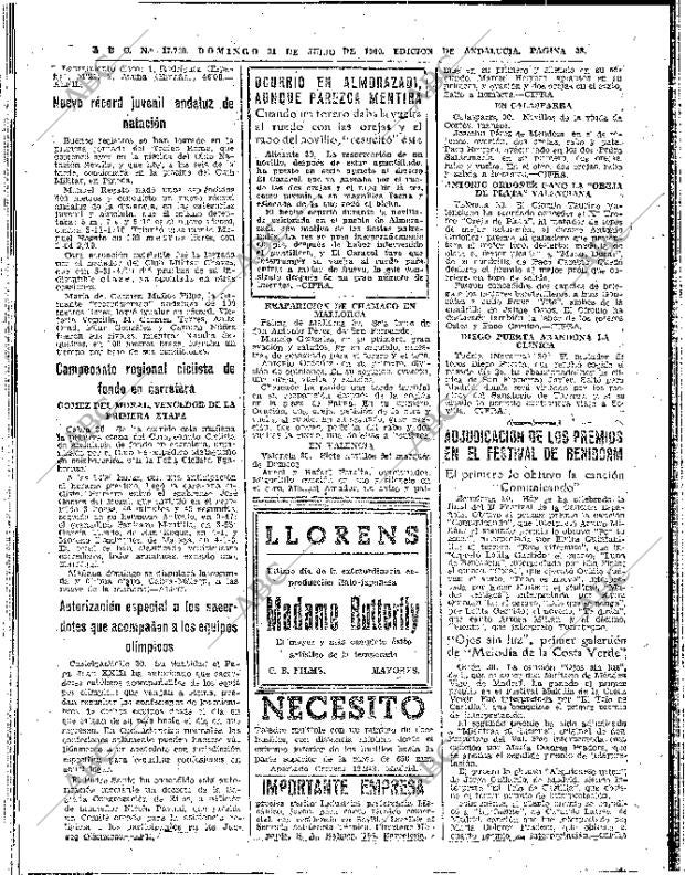 ABC SEVILLA 31-07-1960 página 58