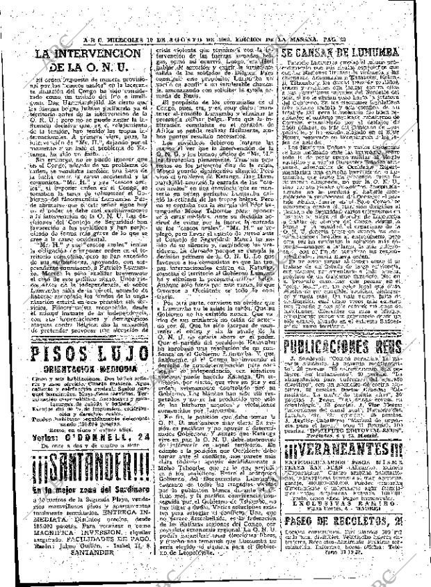 ABC MADRID 10-08-1960 página 20