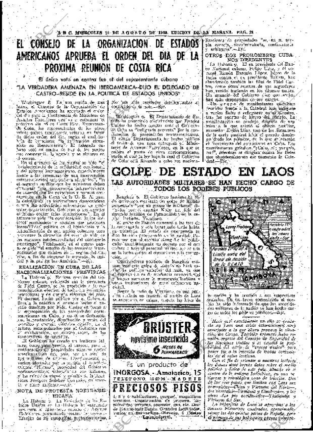 ABC MADRID 10-08-1960 página 21