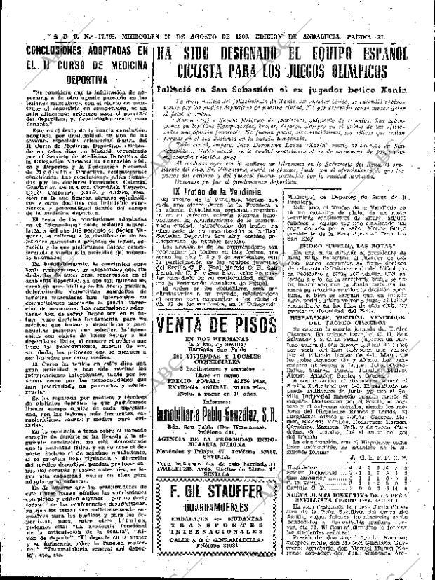 ABC SEVILLA 10-08-1960 página 31