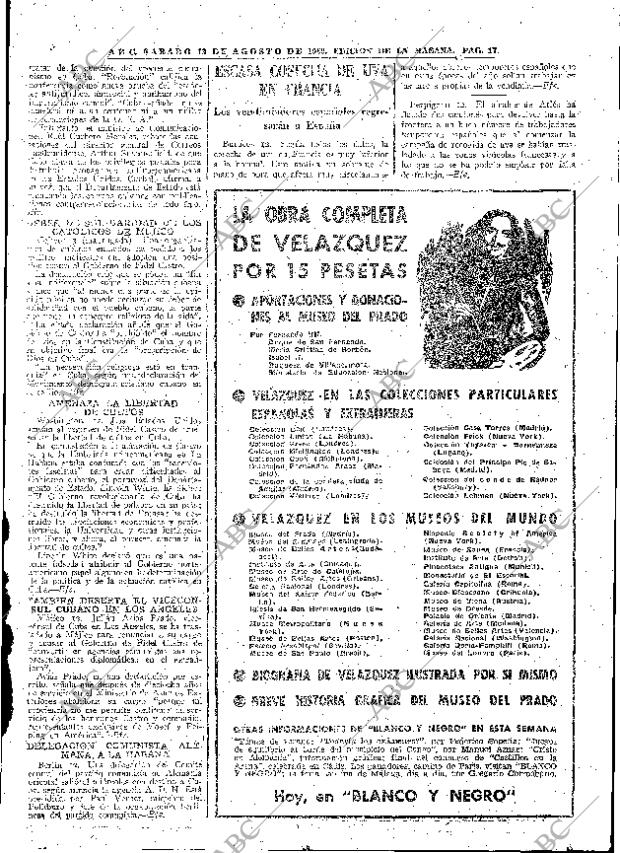 ABC MADRID 13-08-1960 página 17
