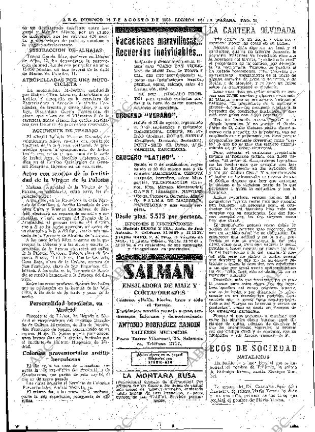 ABC MADRID 14-08-1960 página 70