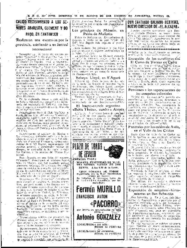 ABC SEVILLA 14-08-1960 página 45