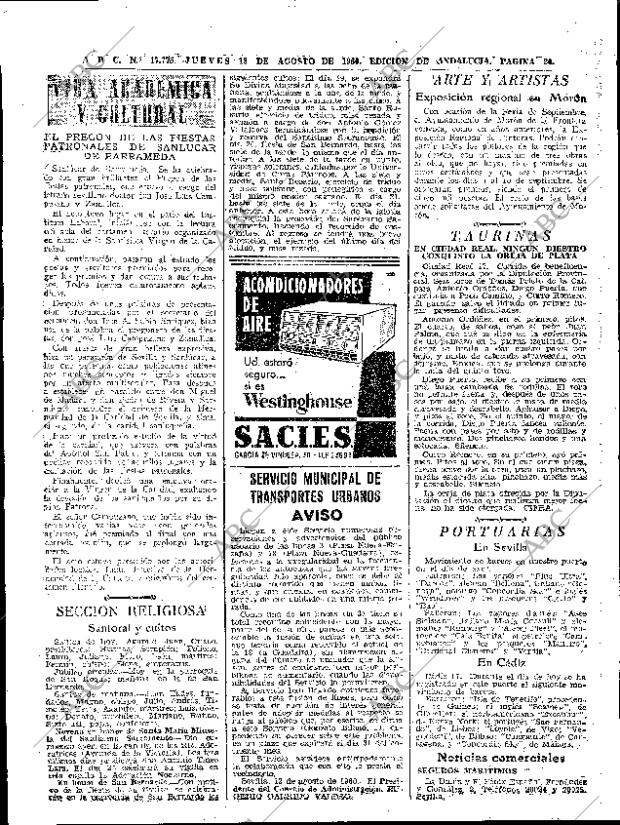 ABC SEVILLA 18-08-1960 página 20
