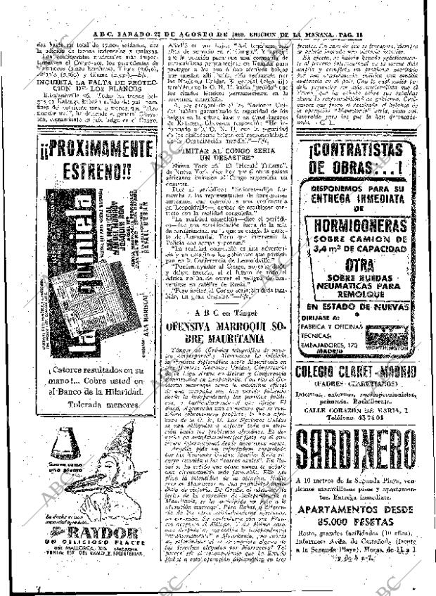 ABC MADRID 27-08-1960 página 18