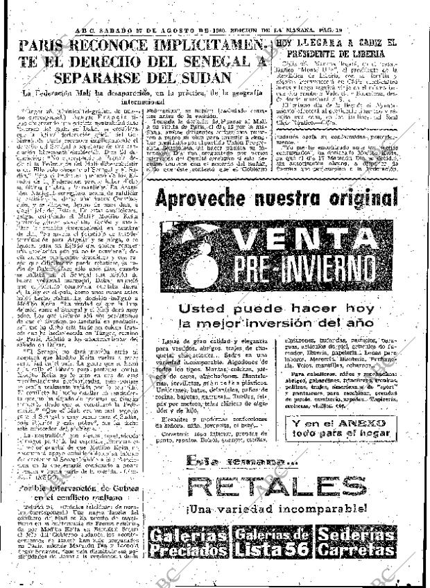 ABC MADRID 27-08-1960 página 19