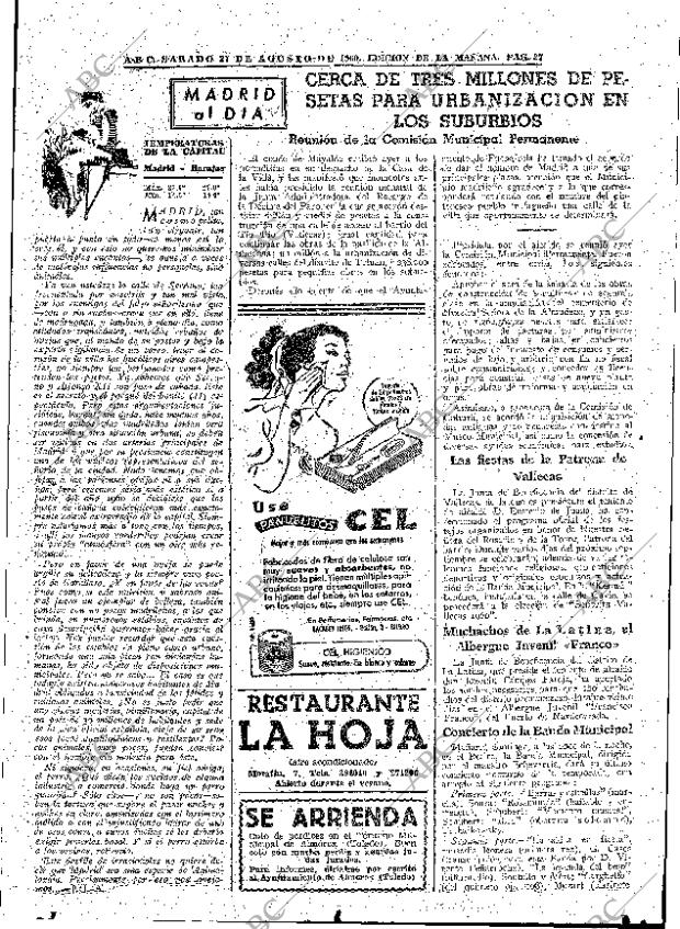 ABC MADRID 27-08-1960 página 27
