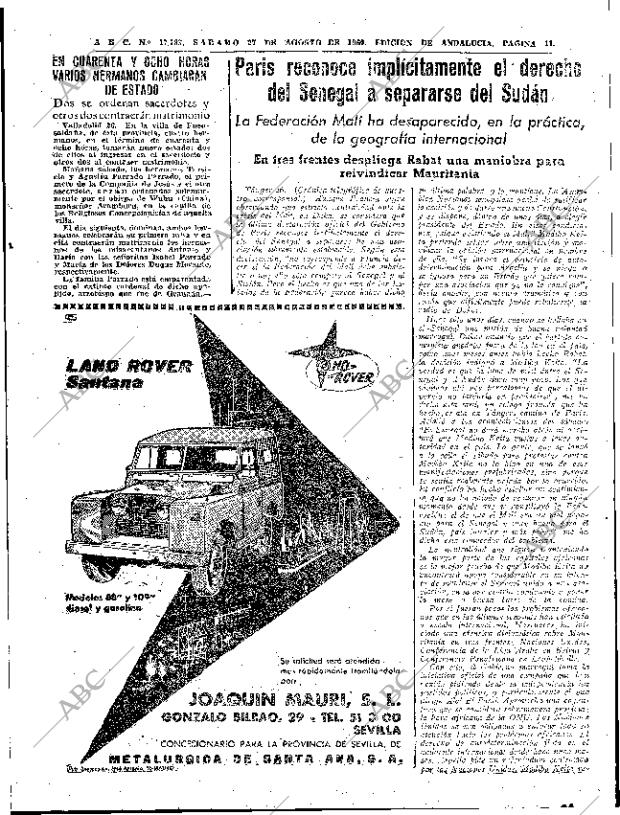 ABC SEVILLA 27-08-1960 página 11