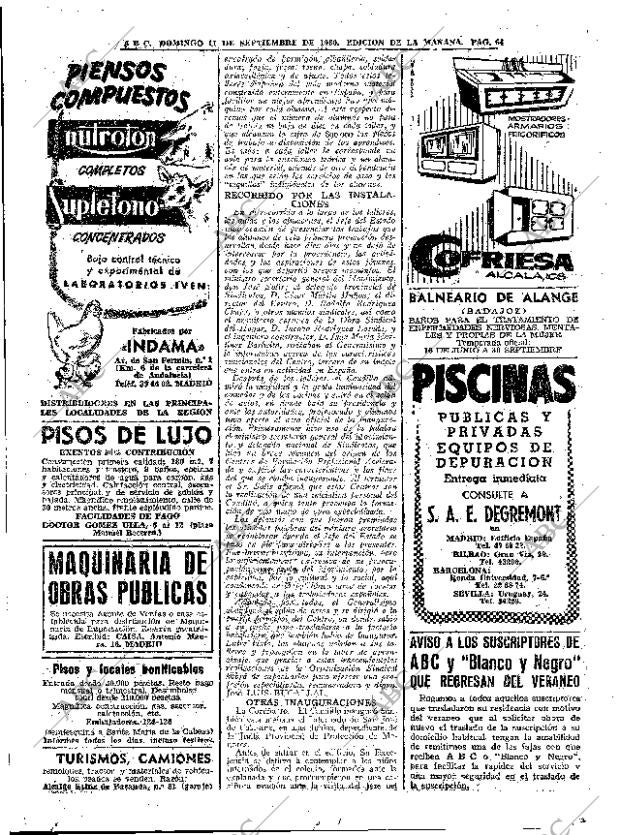 ABC MADRID 11-09-1960 página 64