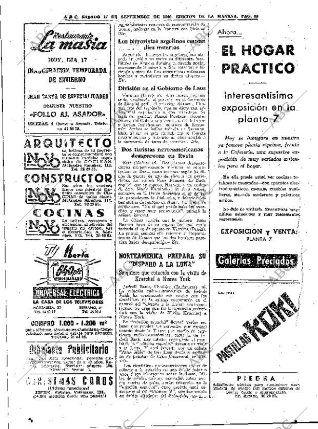 ABC MADRID 17-09-1960 página 40