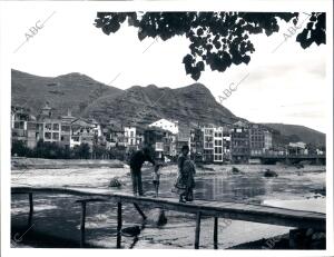 Nájera (La Rioja), 1960 (CA.). Puente sobre el río Najerilla