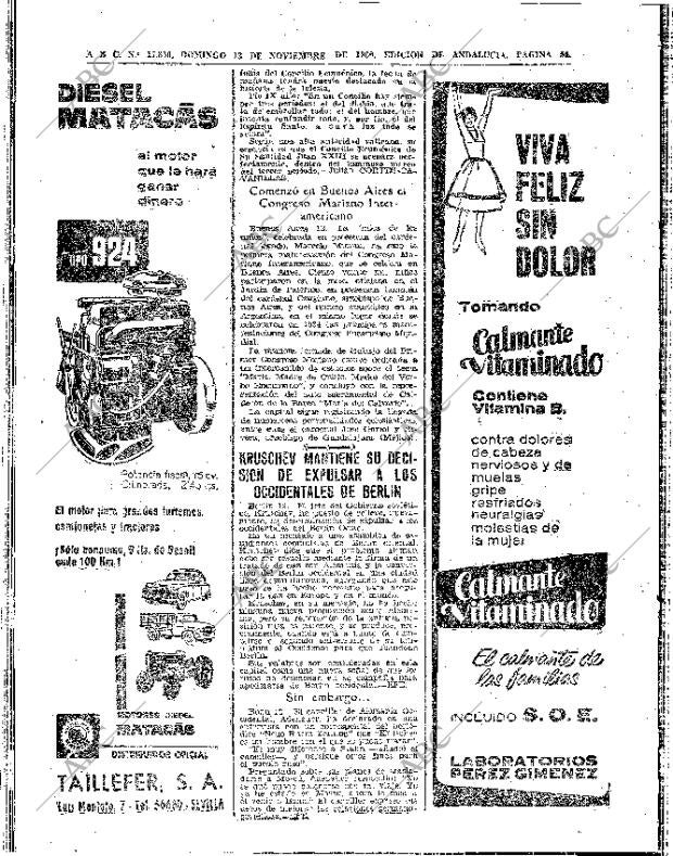 ABC SEVILLA 13-11-1960 página 54