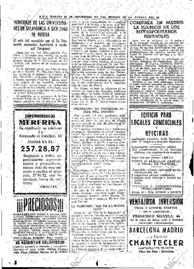 ABC MADRID 22-11-1960 página 68