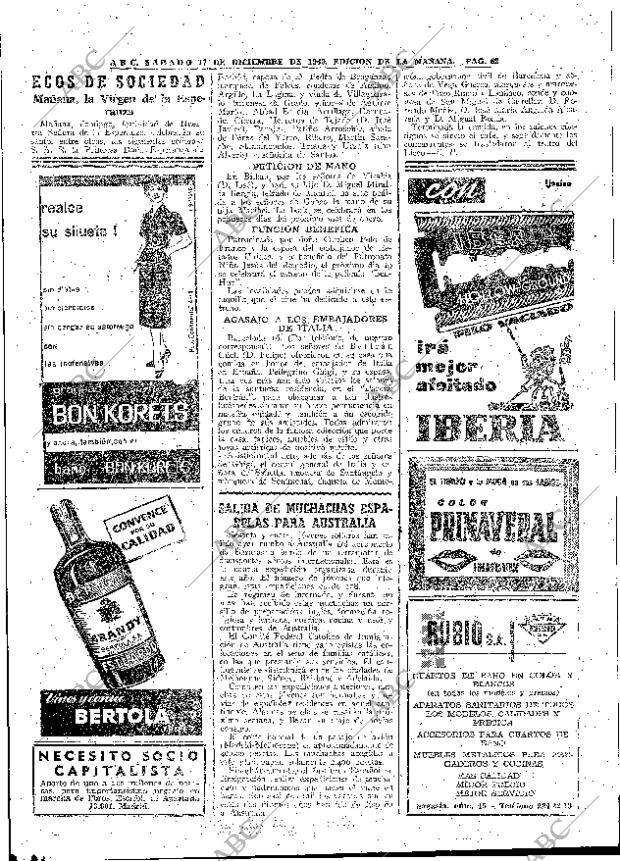 ABC MADRID 17-12-1960 página 62