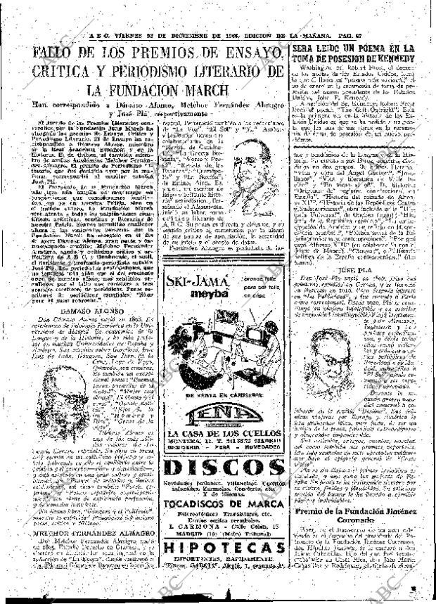 ABC MADRID 23-12-1960 página 67