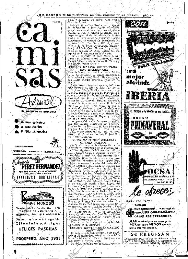 ABC MADRID 24-12-1960 página 62