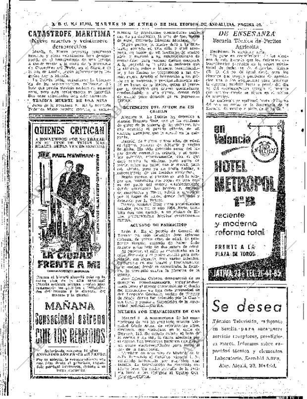 ABC SEVILLA 10-01-1961 página 20