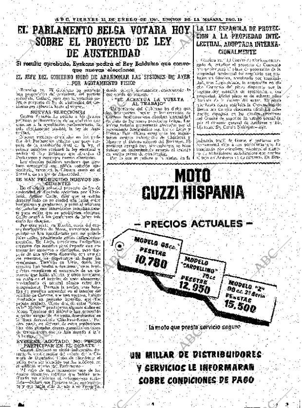 ABC MADRID 13-01-1961 página 19