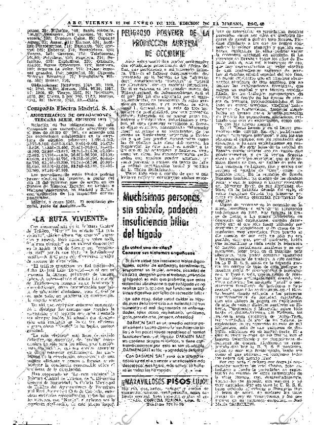ABC MADRID 13-01-1961 página 40