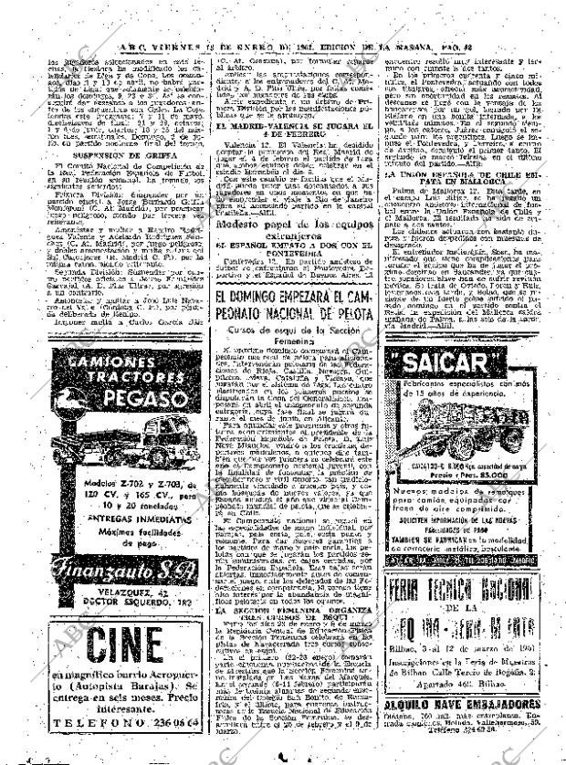 ABC MADRID 13-01-1961 página 42