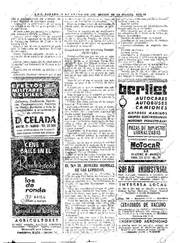 ABC MADRID 14-01-1961 página 40