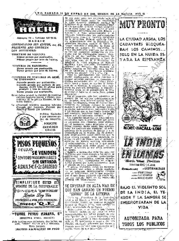 ABC MADRID 14-01-1961 página 42