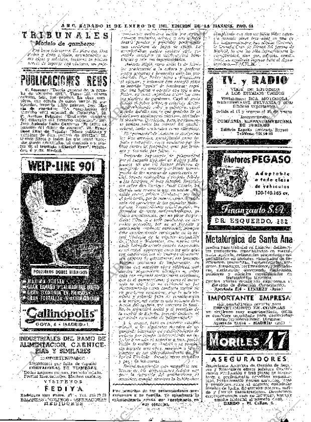 ABC MADRID 14-01-1961 página 54