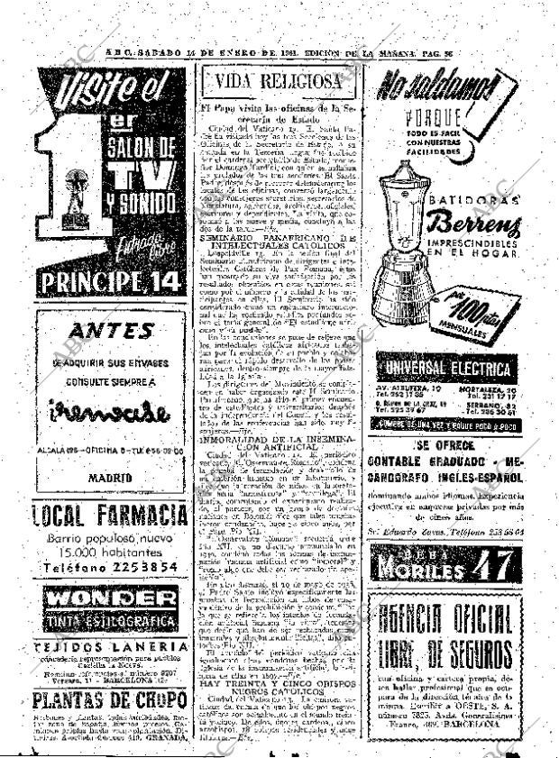 ABC MADRID 14-01-1961 página 56