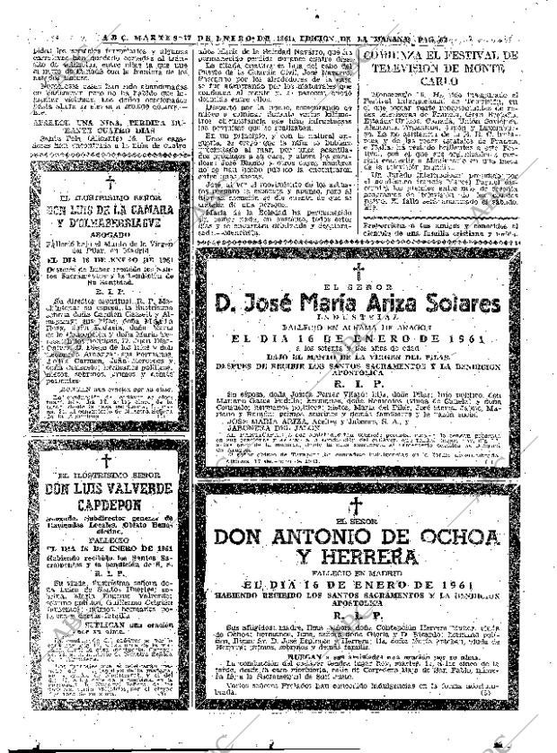 ABC MADRID 17-01-1961 página 62