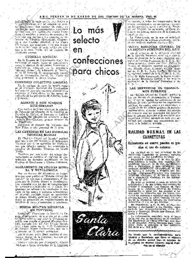 ABC MADRID 19-01-1961 página 42