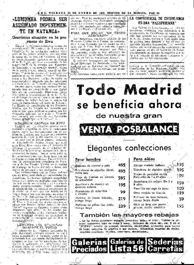 ABC MADRID 20-01-1961 página 27