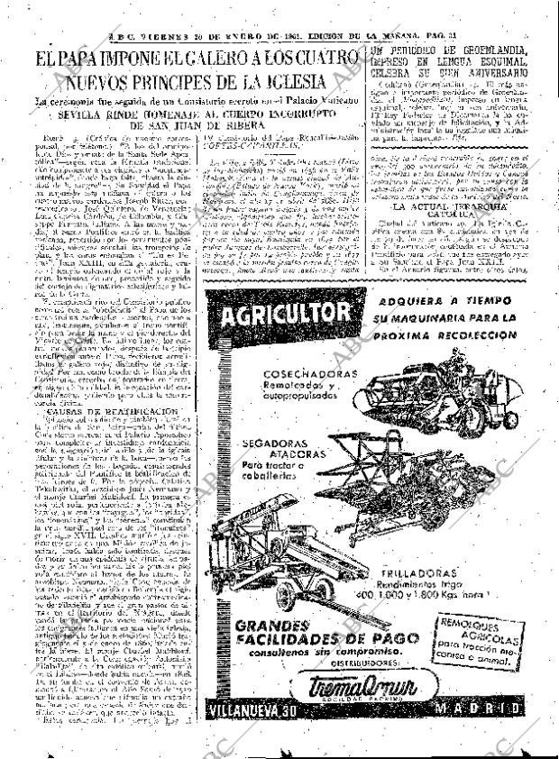 ABC MADRID 20-01-1961 página 31