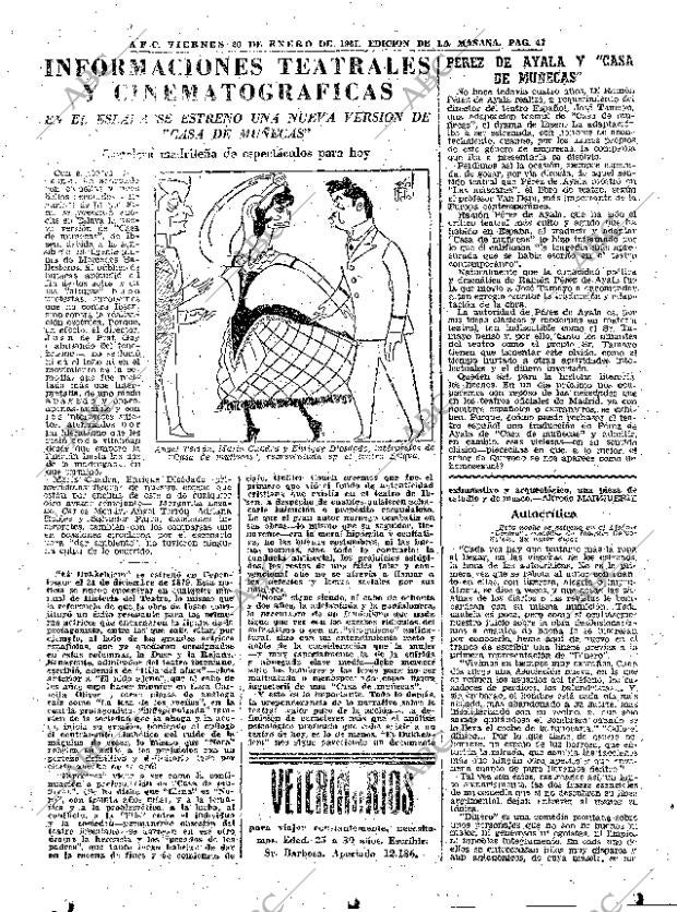 ABC MADRID 20-01-1961 página 47