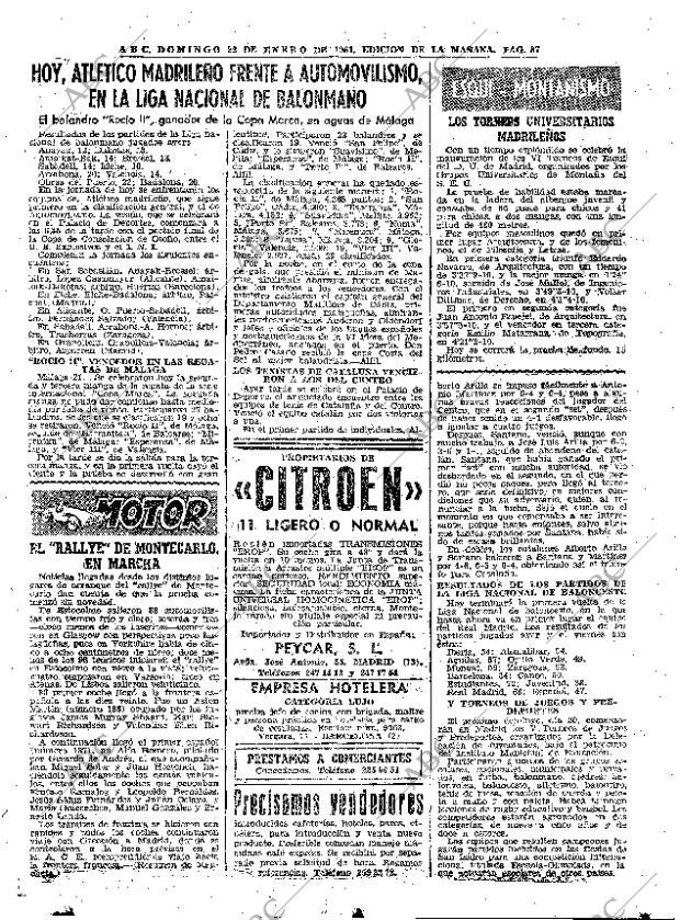ABC MADRID 22-01-1961 página 87