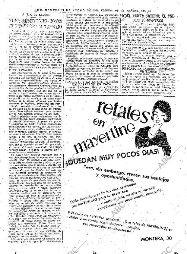 ABC MADRID 24-01-1961 página 31