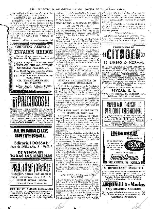 ABC MADRID 24-01-1961 página 34