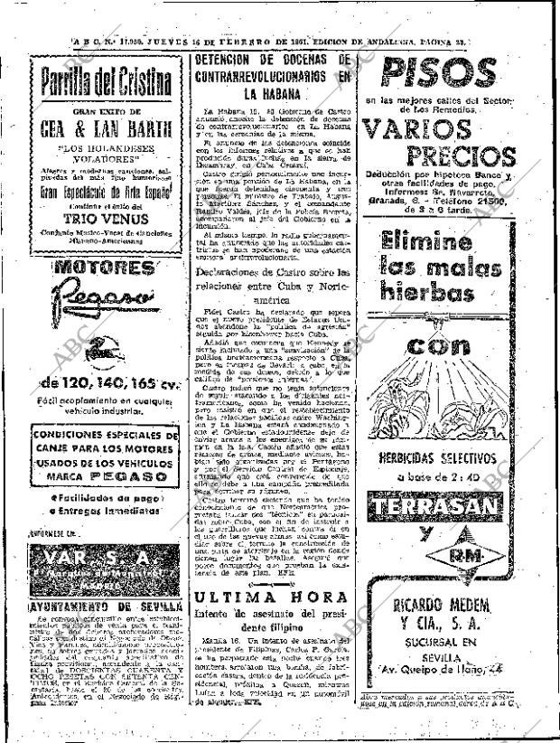 ABC SEVILLA 16-02-1961 página 22