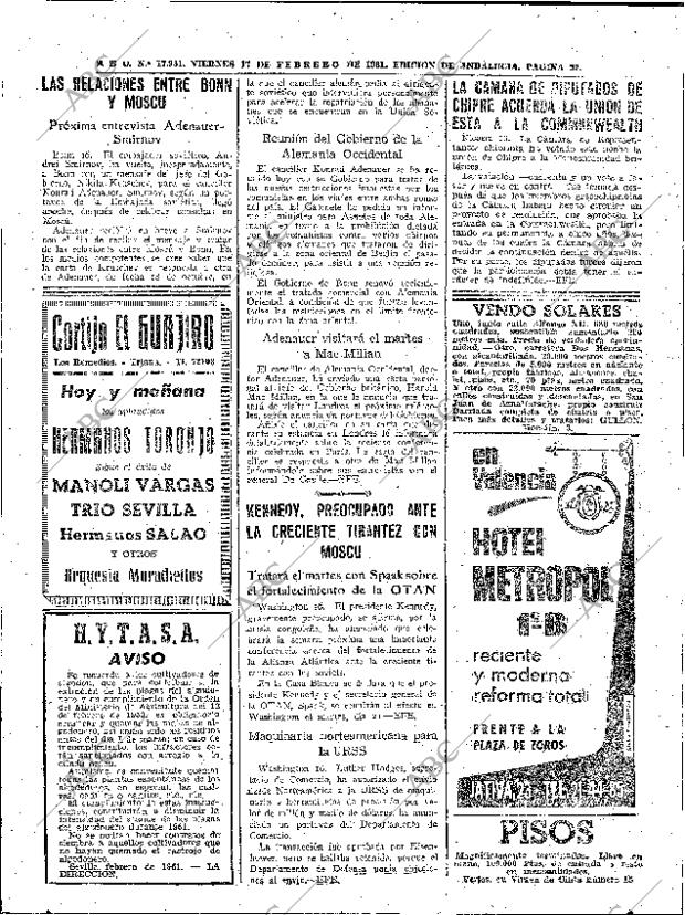 ABC SEVILLA 17-02-1961 página 22