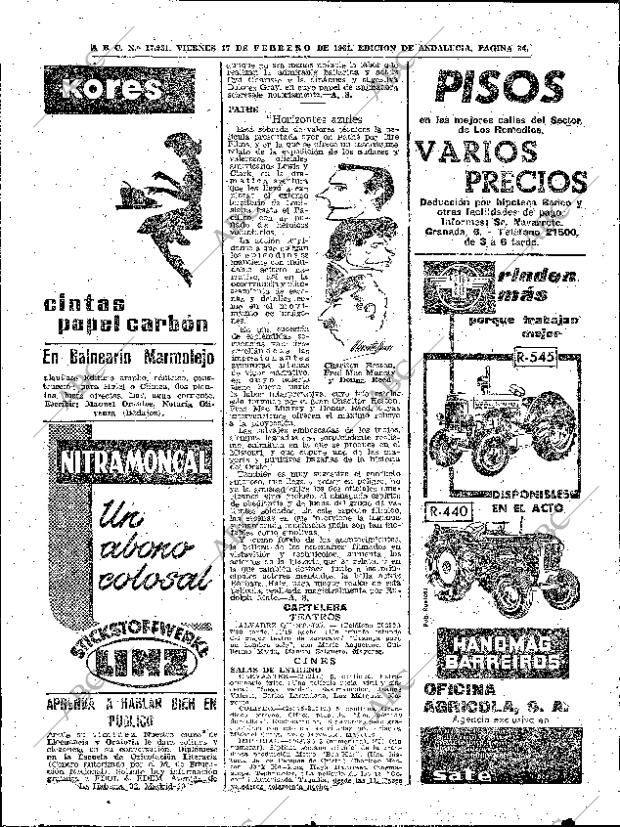 ABC SEVILLA 17-02-1961 página 34